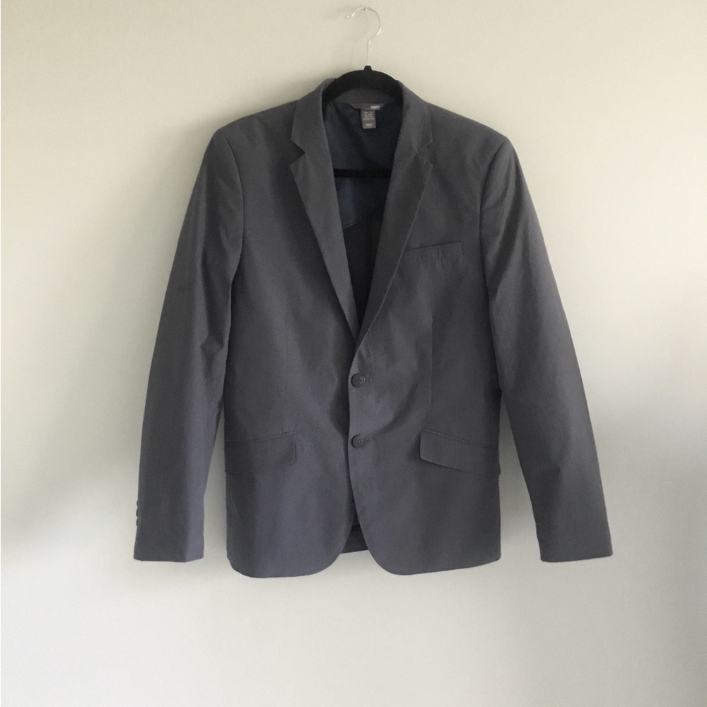 H&M Blue/Grey Cotton Sport Blazer, Size 38R